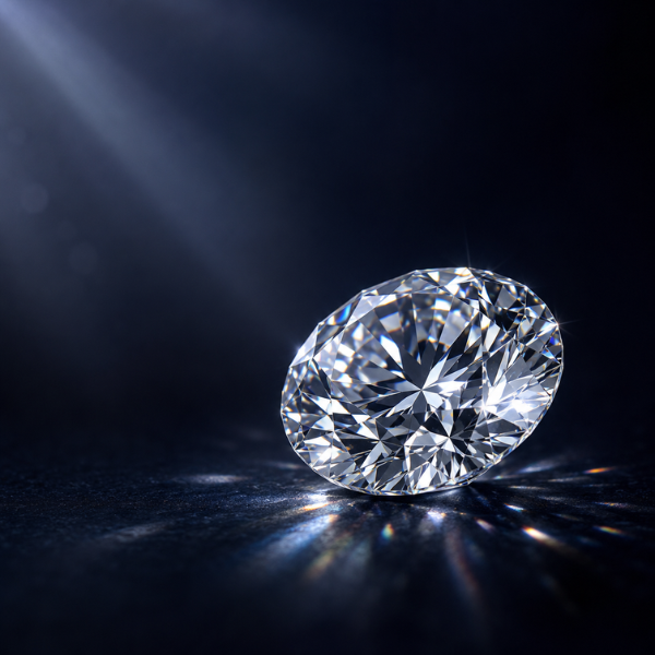Nahaufnahme eines hochwertigen Diamanten