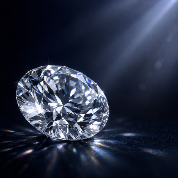 Geschliffener Diamant mit klar sichtbaren Facetten