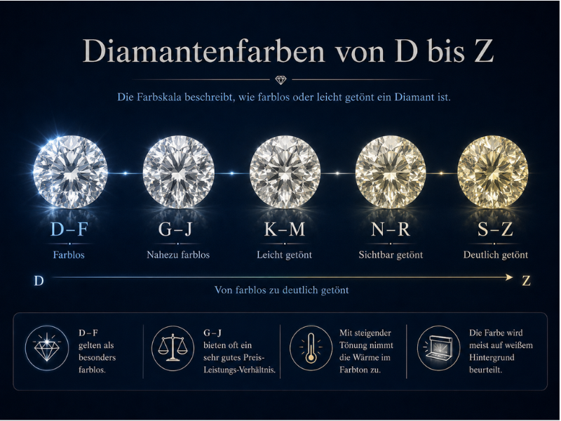 Heller Diamant zur Erklärung der Farbstufen