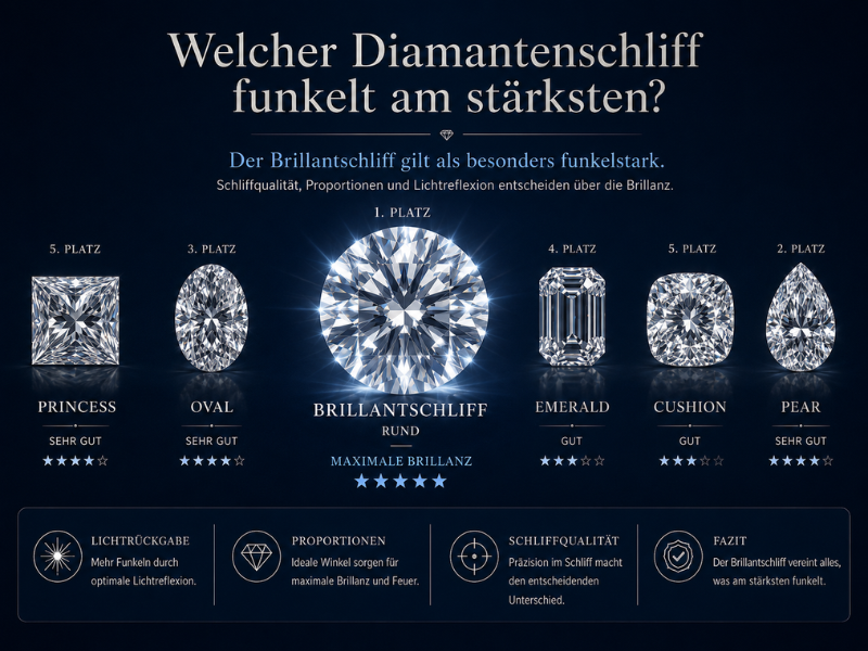 Geschliffener Diamant mit sichtbaren Facetten